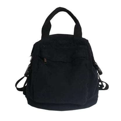 Canvas Daypack for Women – Vintage Multi-Pocket Backpack