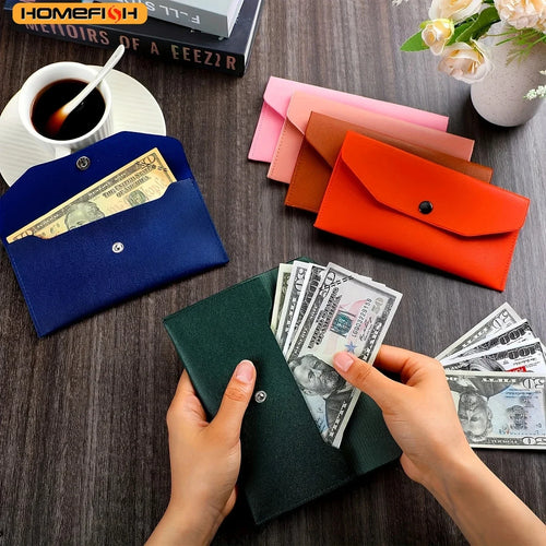 Multifunctional Card Holder Name Case Homefish Classic Pu Leather Wallet