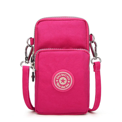 Nylon Shoulder Crossbody Phone Bag Women Sports Running Multi Layer Zipper Pouch Armband Bag