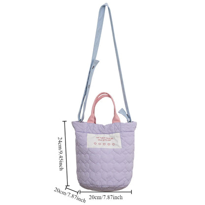 Korean Version Sweet Bento Bag Fashionable Large Capacity Purple Handbag Crossbody Mommy
