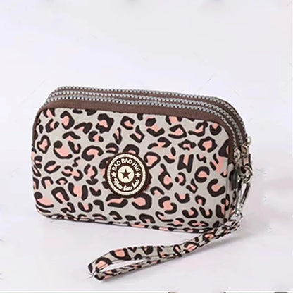 Wristlet Clutch Purse – Floral Multi-Zipper Coin Wallet for Women