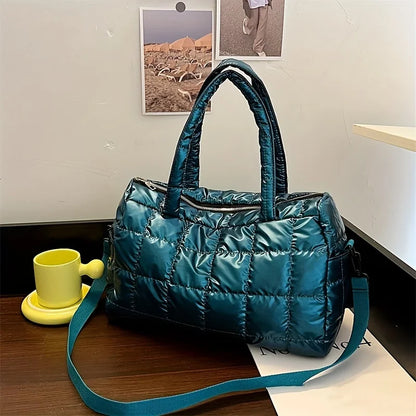 Quilted Solid Color Padded Travel Bag - Durable Portable Stylish - Perfect Sports