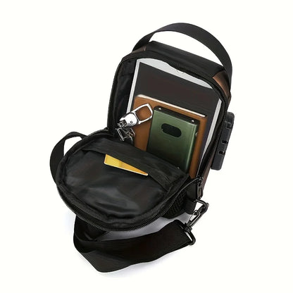 Stylish Men S Sling Bag Durable Oxford Fabric Crossbody Chest Pack Phone Pocket