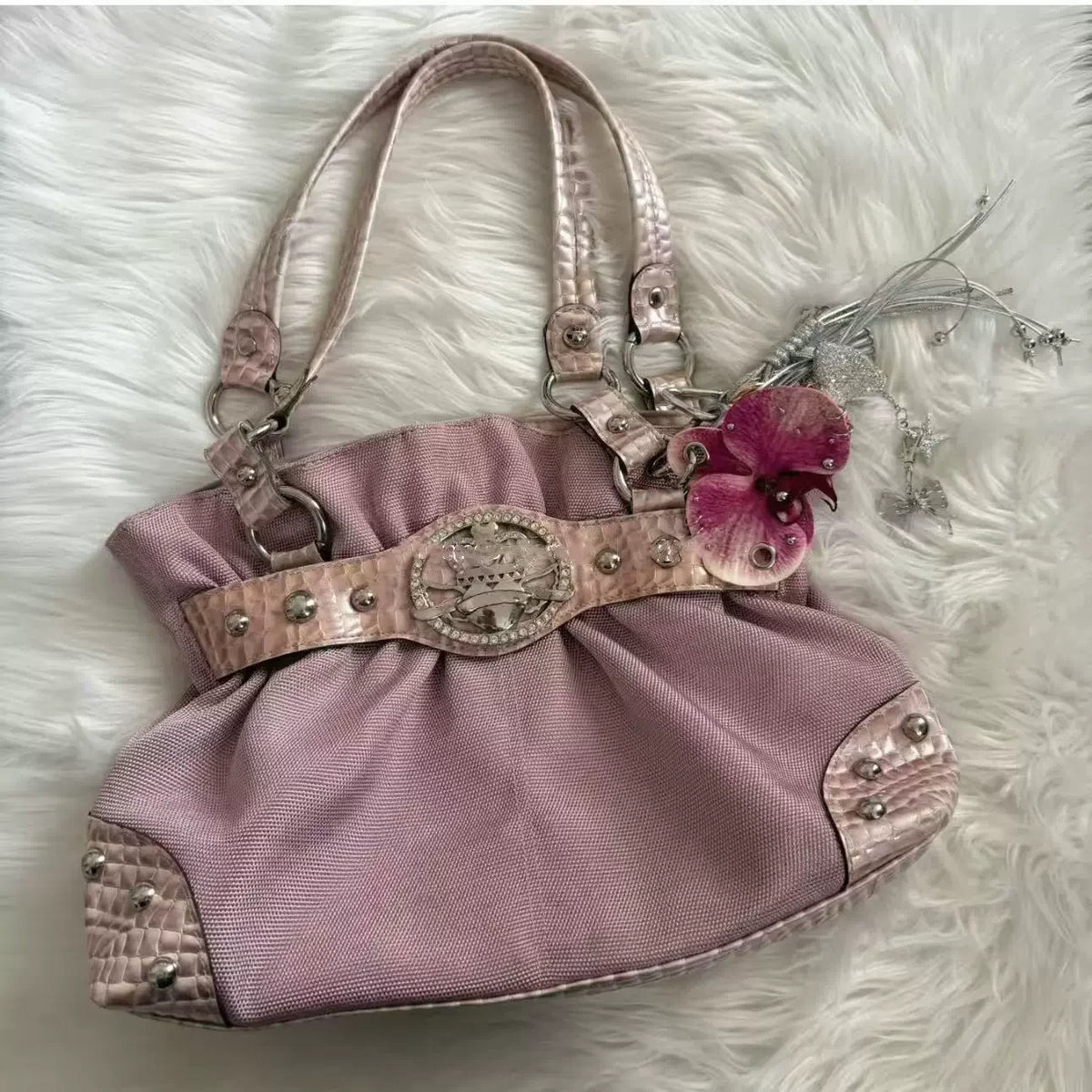 Sweet Cool Green Underarm Bag Y2k Girls Pu Leather Large Capacity Shoulder Tote Women Fairycore