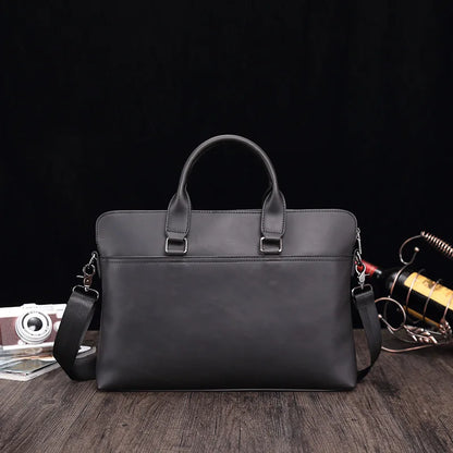 Casual Pu Leather Men S Handbag Briefcase Retro Business 15 6 Inch Multi-Function Computer Bag
