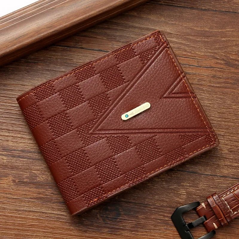 Men S Wallet Short Business Youth Horizontal Light Luxury Multi-Card Folding Large Capacity