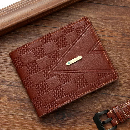 Men S Wallet Short Business Youth Horizontal Light Luxury Multi-Card Folding Large Capacity