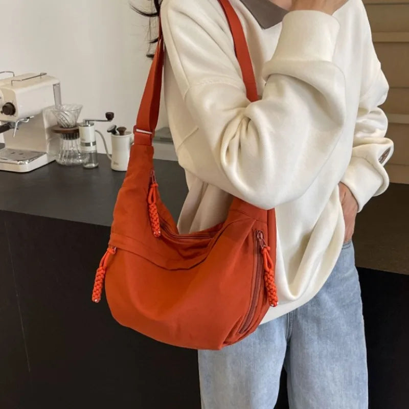 Crescent Crossbody Bag for Women – Lightweight Nylon Shoulder Bag