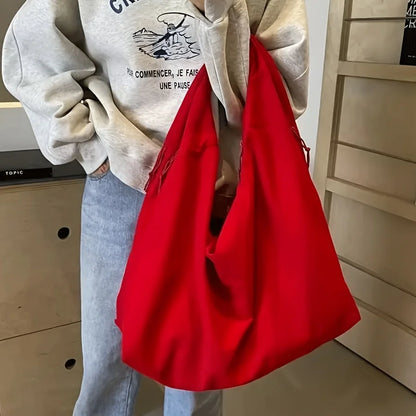 Nylon Tote Bag for Women – Large Casual Shoulder Bag with Zipper