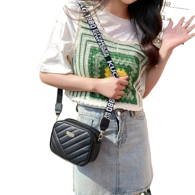 PU Leather Camera Crossbody Bag – Quilted Women’s Shoulder Bag