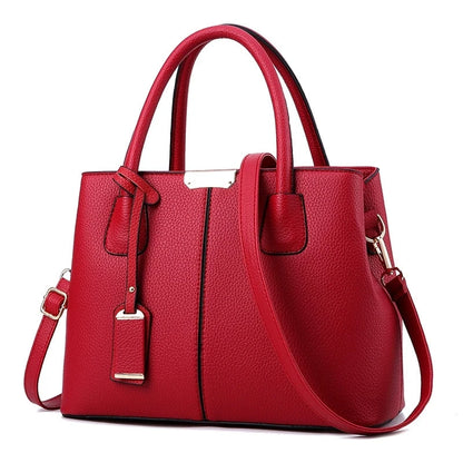Large Capacity PU Leather Tote Handbag with Crossbody Strap