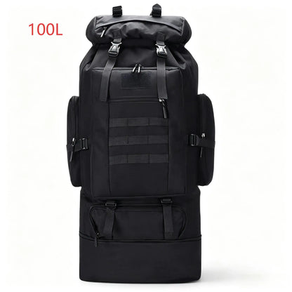 100l Large Mountaineering Backpack Outdoor Climbing Bag Tactical Rucksack Hiking Camping Travel