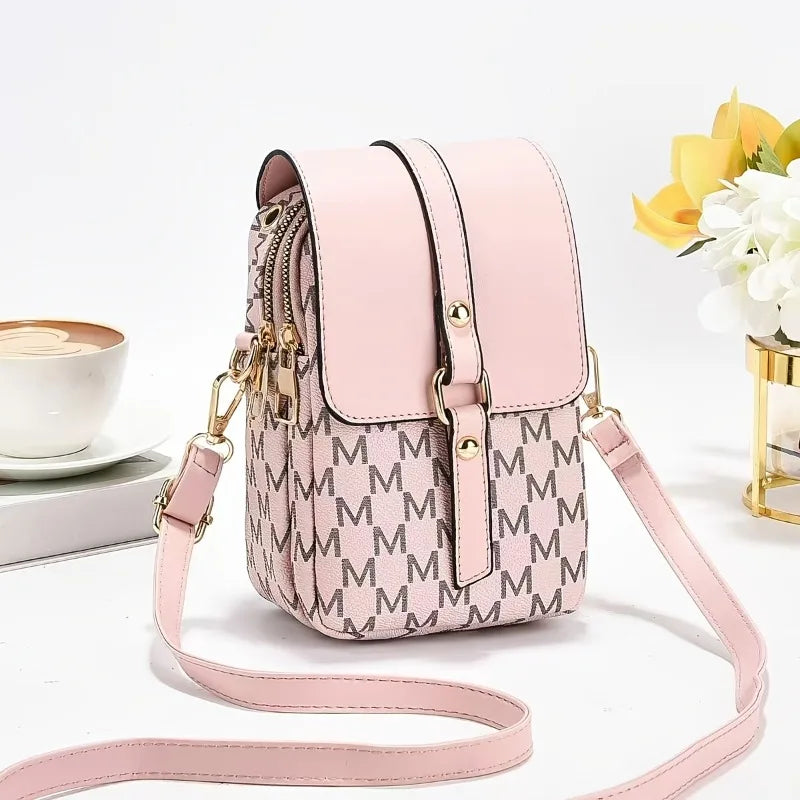 Monogram Mini Crossbody Bag – Flap Purse with Gold Hardware