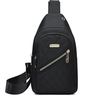 Homefish Embroidered Composite Fabric Chest Bag Women Casual Lightweight Leisure Shoulder Backpack
