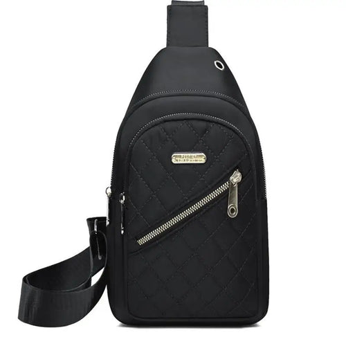 Homefish Embroidered Composite Fabric Chest Bag Women Casual Lightweight Leisure Shoulder Backpack