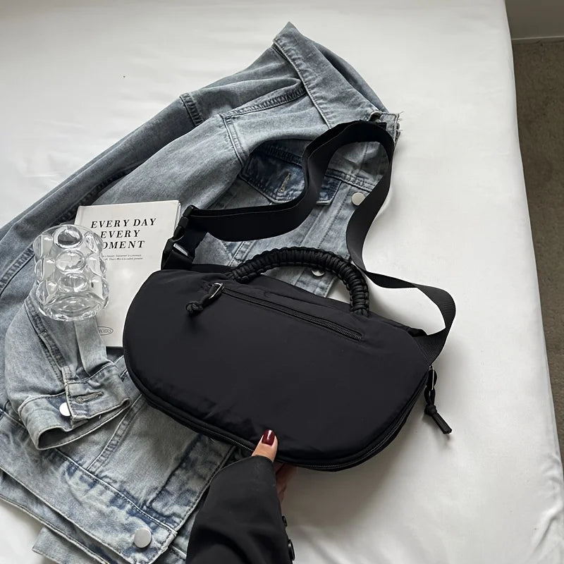 Stylish Oxford Crossbody Bag Adjustable Strap Large Capacity Messenger Work Daily Commute Fitness