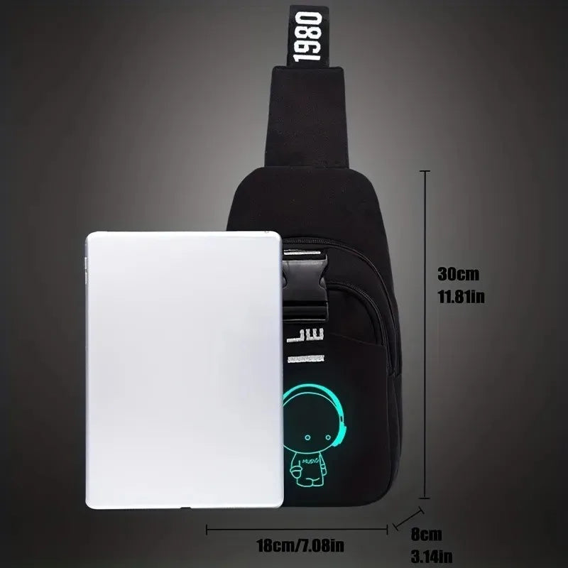Single Night Glow Women Crossbody Bag Men Chest Bags Student Sports Running Fanny Pack