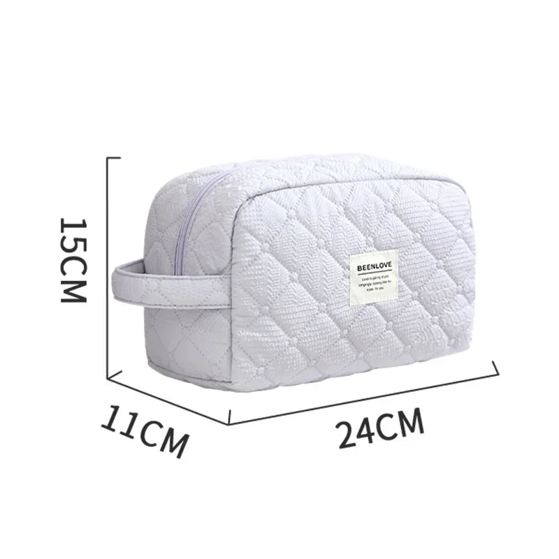 Makeup Bag Set Quilted Women S Large Floral Bags Cute Cotton Cosmetic Pouch Travel Toiletries