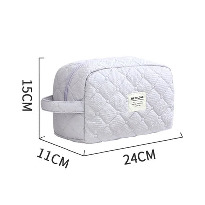 Makeup Bag Set Quilted Women S Large Floral Bags Cute Cotton Cosmetic Pouch Travel Toiletries