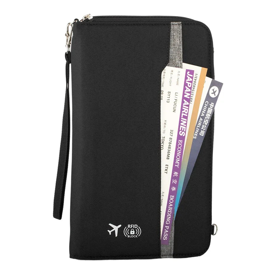 Large-Capacity Multi-Functional Passport Air Ticket Holder Portable Travel Document Storage Bag