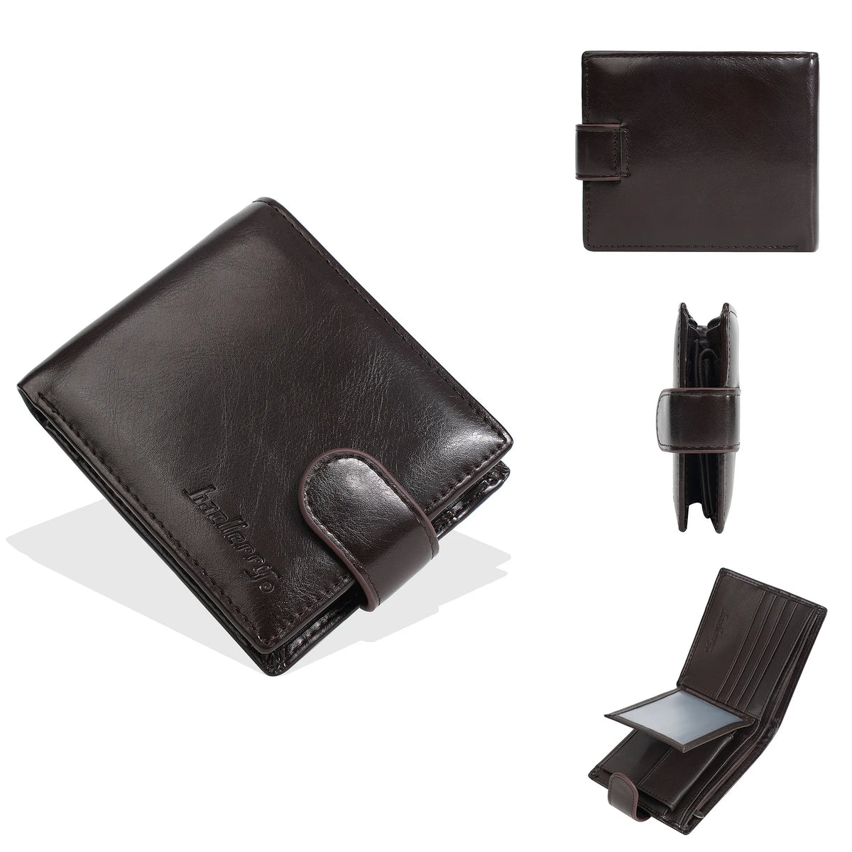 Oil Wax Leather Wallet Men Large-Capacity Cash Short