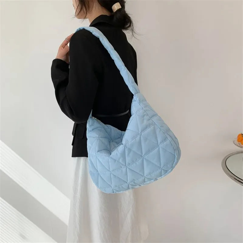 Puffer Quilted Crossbody Bag – Large Capacity Hobo Shoulder Bag