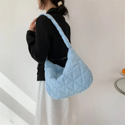 Puffer Quilted Crossbody Bag – Large Capacity Hobo Shoulder Bag