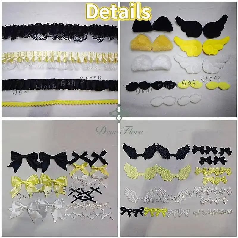 Ita Bag Accessories Set – 123pcs Bows, Lace Ribbon & Charms