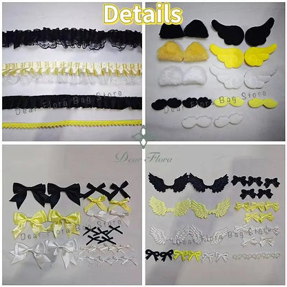 Ita Bag Accessories Set – 123pcs Bows, Lace Ribbon & Charms