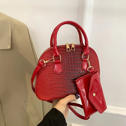 Crocodile Pattern Top Handle Tote Bag for Women