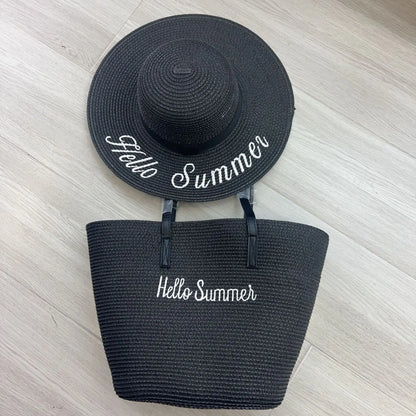 Summer Large Brim Sun Protection Hat Beach Vacation Travel Large Capacity Handbag Shoulder Bag