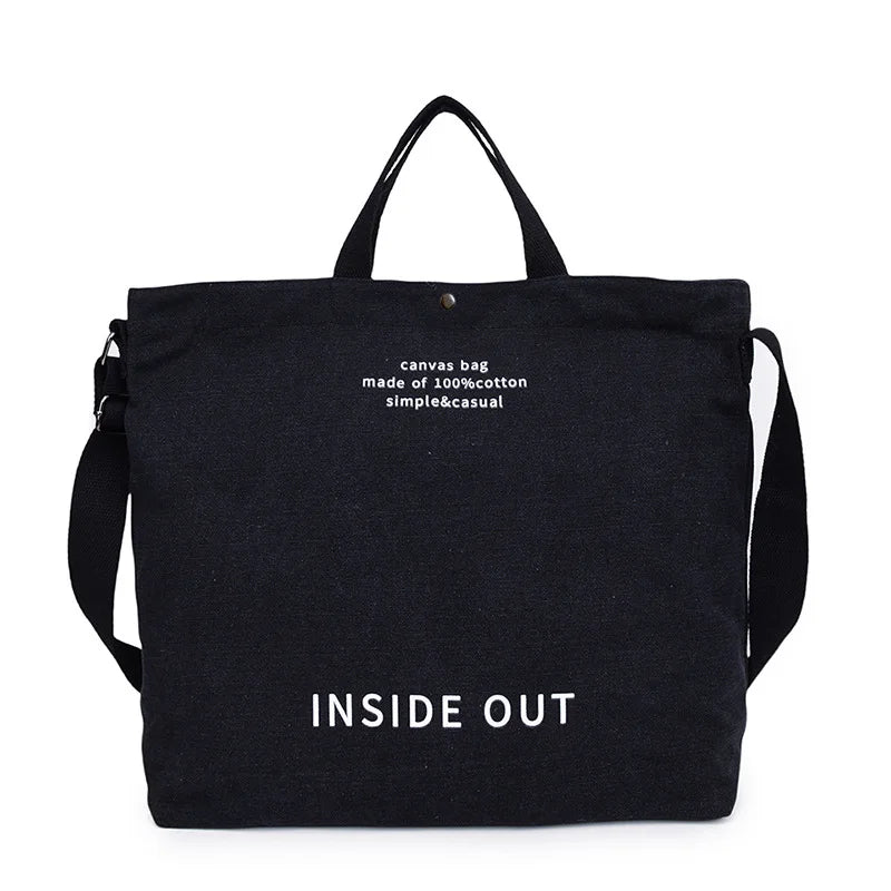 Women Canvas Crossbody Tote Bag Large Cotton Shopping Handbag Student School Shoulder Girls Daily