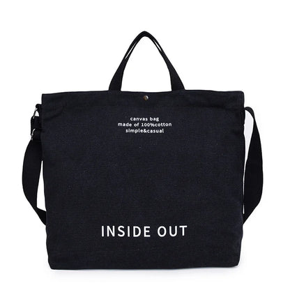Women Canvas Crossbody Tote Bag Large Cotton Shopping Handbag Student School Shoulder Girls Daily