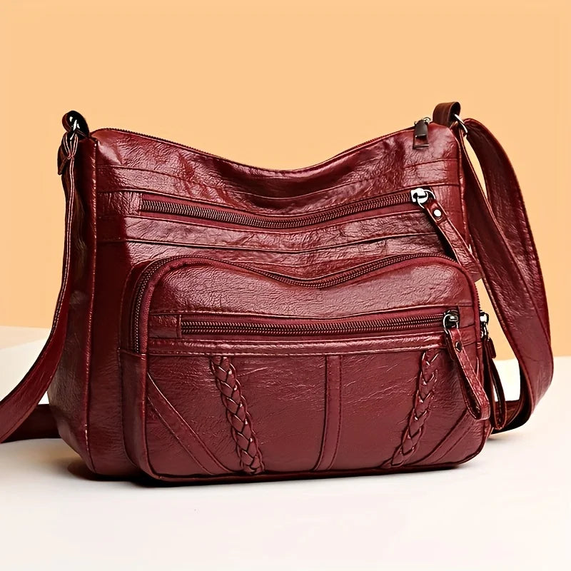 Crossbody Bag Women – Vintage Multi-Pocket Shoulder Purse