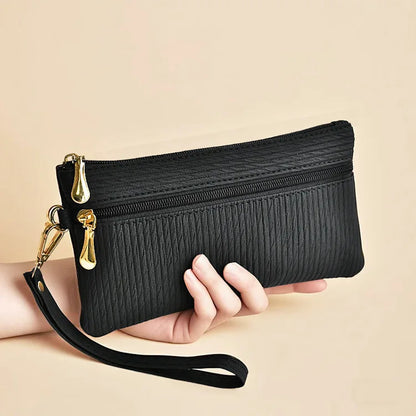 Women Zipper Bag Zero Purse Hand Rope Versatile Mobile Phone Storage Square Large Capacity