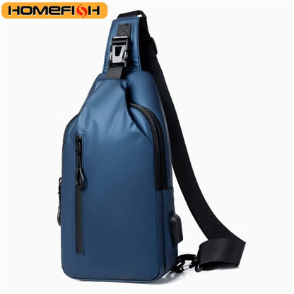 Homefish Lightweight Multifunctional Shoulder Crossbody Bag Usb Charging Large Capacity Chest Bag