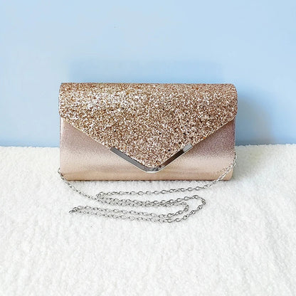 Glitter Envelope Clutch Purse – Evening Crossbody Bag for Wedding & Prom