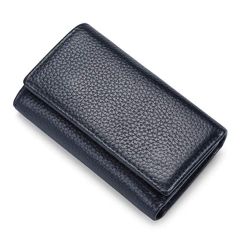 Top Layer Cowhine Key Bag Real Leather Ladies Change Storage Multi - Function Buckle