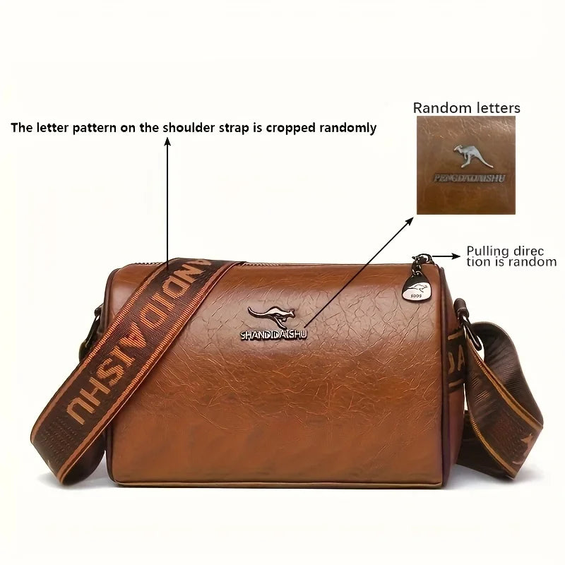 Solid Color Pu Leather Shoulder Messenger Bag Versatile Large Capacity Pillow Tote Crossbody Bags