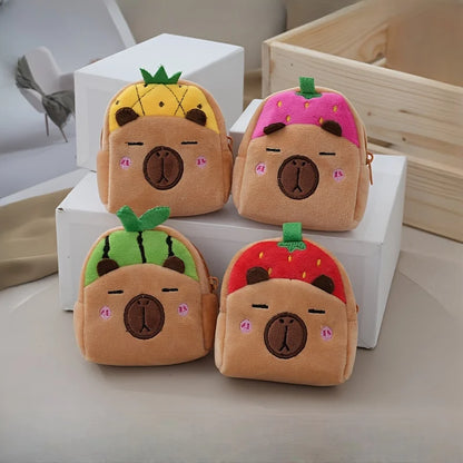 Capybara Plush Coin Purse – Cute Mini Zipper Pouch