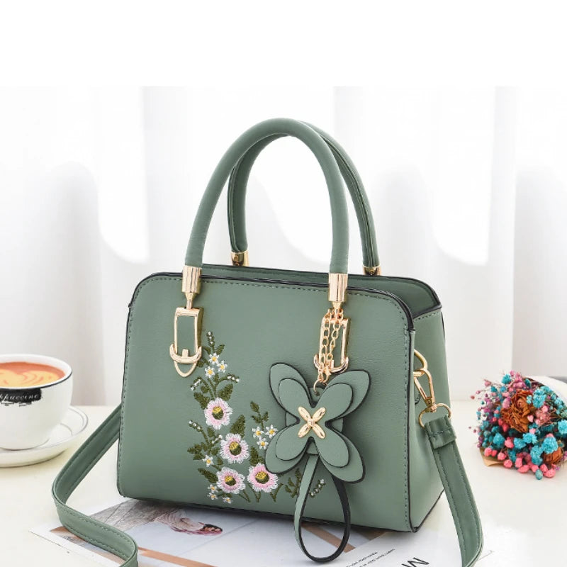 Floral Embroidered Handbag – Women's Shoulder & Crossbody Bag