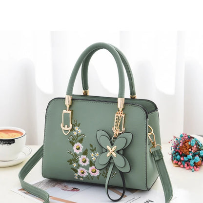 Floral Embroidered Handbag – Women's Shoulder & Crossbody Bag