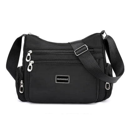 Multi-Pocket Waterproof Nylon Crossbody Bag for Women