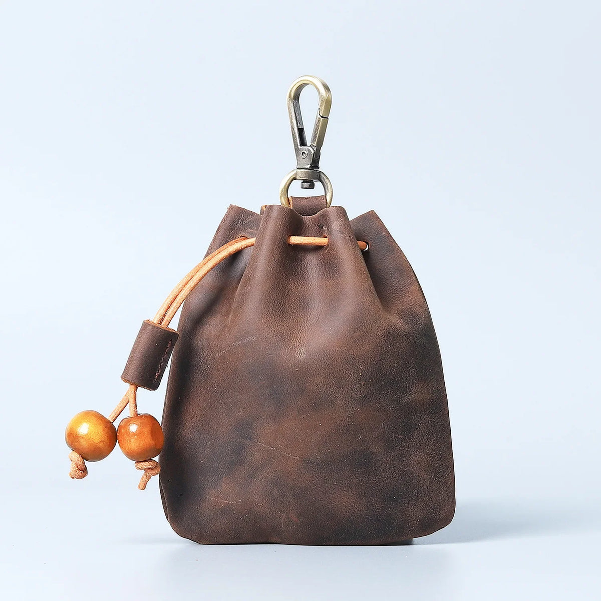 Handmade Leather Coin Purse Cowhide Simple Rope Ladies Key Bag Crazy Horse Fanny Pack Men S Small