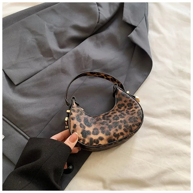 Leopard Print Mini Tote Bag for Women – Chic PU Leather Purse