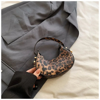 Leopard Print Mini Tote Bag for Women – Chic PU Leather Purse