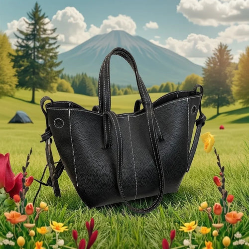 Stylish Casual Tote Bag Large Capacity Pu Leather Handbag Women Wing Bag Commuting Shoulder Armpit