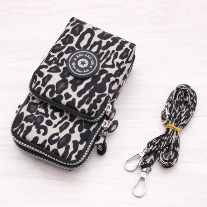 Multi Pattern Printed Crossbody Phone Bag Lightweight Nylon Purse Adjustable Strap Mini Shoulder