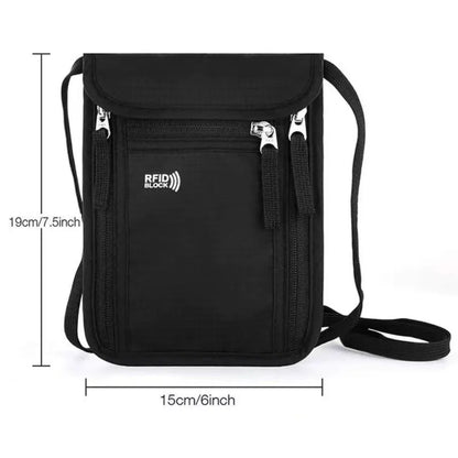 Homefish Rfid Blocking Passport Wallet Family Travel Document Organizer Neck Strap Holder Storage