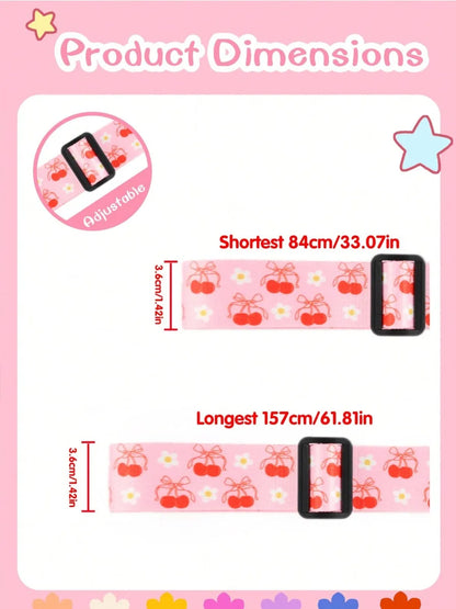 Lightweight Bag Strap Women Small Fresh Print Adjustable Luggage Strap Suitcase - Soft